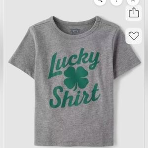 The Children's Place Gray Tee with Green Lucky Design
